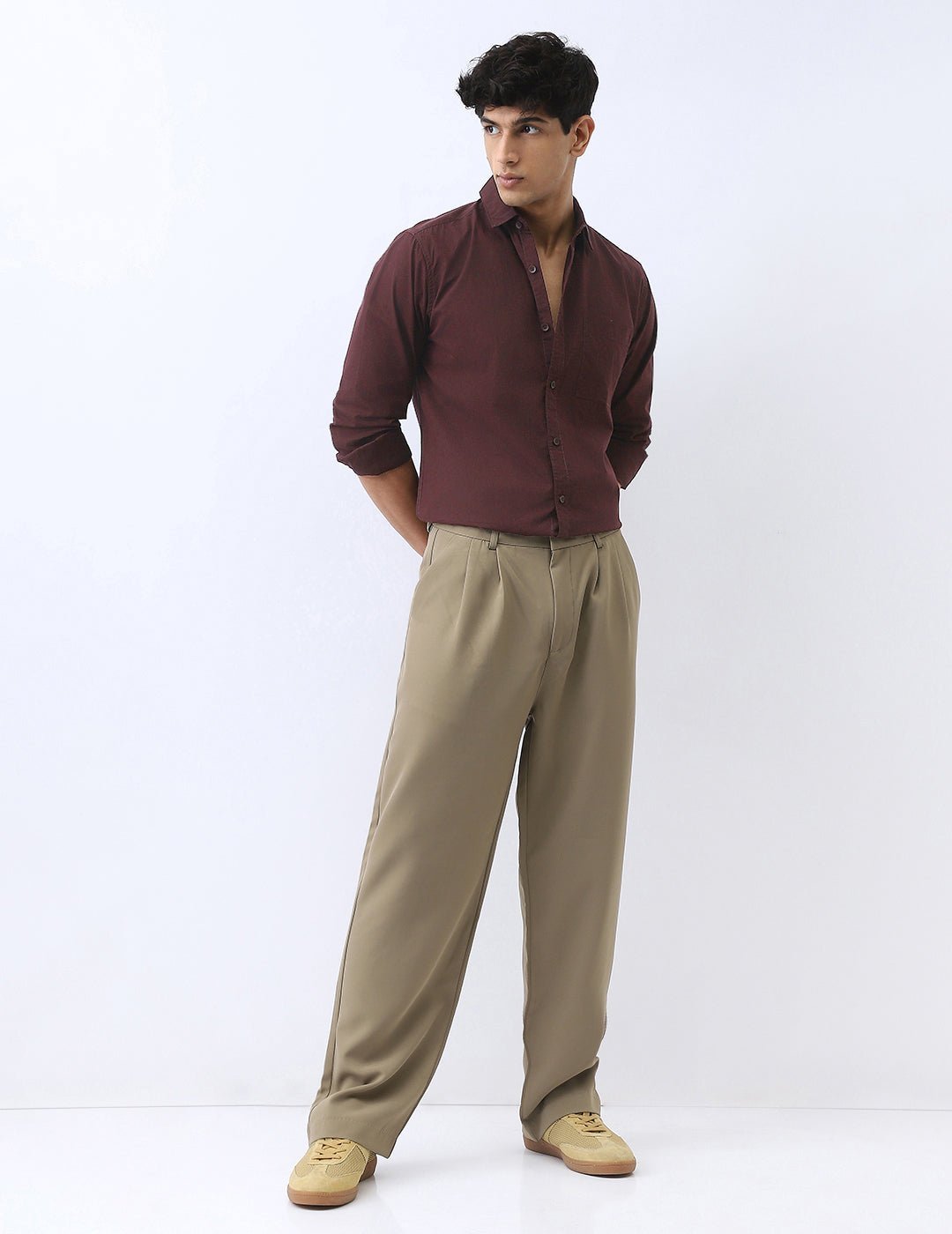 Men's Cocoa Cotton Full Sleeve Regular Fit Casual Solid Shirt - Image 5